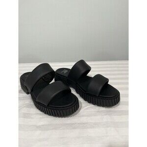 Sorel Ona Streetworks Platform Mid Heel Sandals Black Women’s Size 9 NWOB